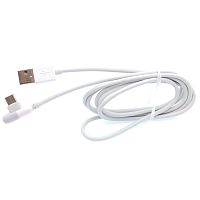 кабель usb - type-c орбита ot-smt28 угловой шнур для телефона белый, длина 1м, 2.4a  фото