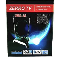 антенна тв комнатная zerro tv hda-02-b с усилителем телевизионная, активная, для дома. для дачи  фото