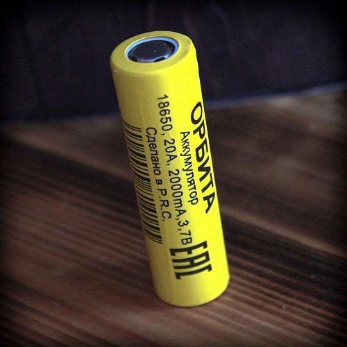 Аккумулятор Орбита 18650 (20A, 2000mA)